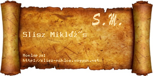 Slisz Miklós névjegykártya