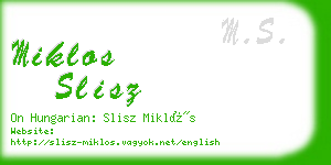 miklos slisz business card